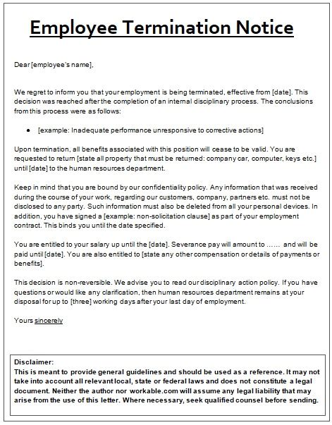 30 Free Employment Termination forms Example Document Template