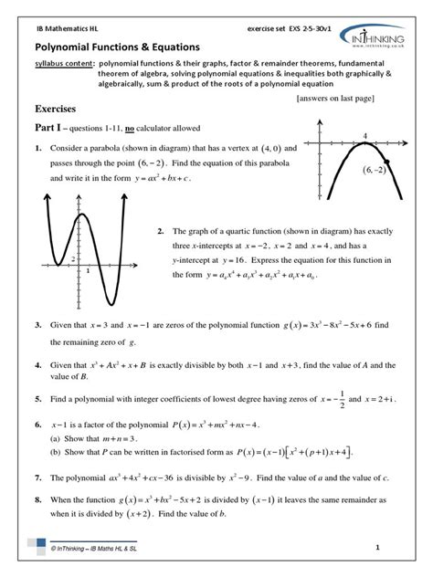 30 Graphing Polynomial Functions Worksheet Answers Education Template