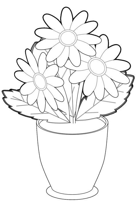 30 Lovely Vase Of Flowers Clipart Black and White Clipart black and