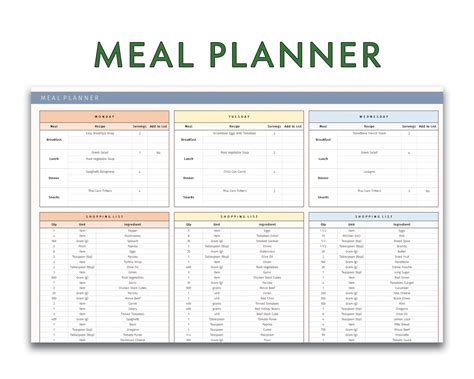 30 Menu Planner Template Excel Example Document Template