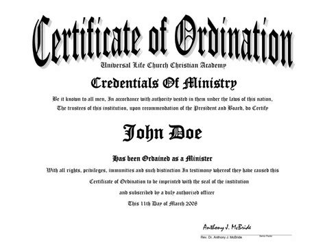 30 Minister License Certificate Template Pryncepality In Certificate
