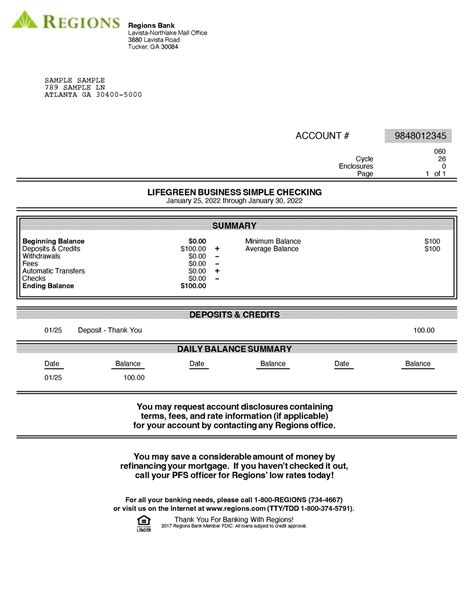 30 Regions Bank Statement Template Simple Template Design in 2021