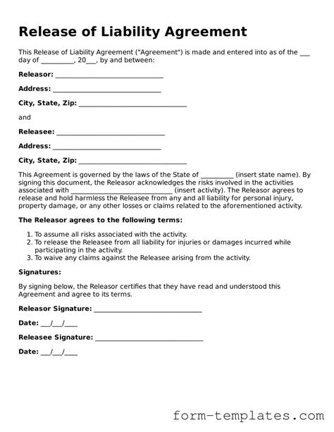 30 Release Of Liability Example Example Document Template