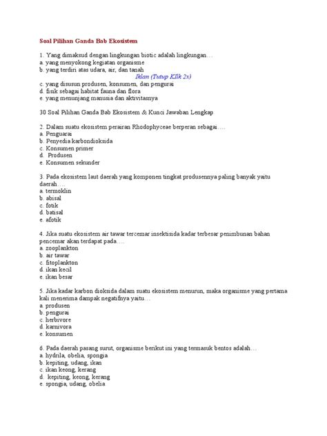 30 Soal Pilihan Ganda Bab Ekosistem & Kunci … - muktibox.com