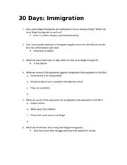 30 Days Immigration Worksheet Docx Course Hero 30 Days Immigration Worksheet Answers - 30 Days Immigration Worksheet Answers
