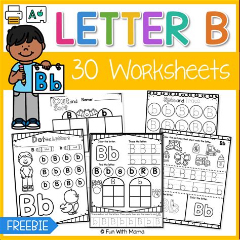 30 Free Letter B Worksheets Funwithmama Com Letter B Preschool Worksheets - Letter B Preschool Worksheets