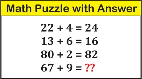 30 Math Puzzles With Answers To Test Your Letter Equations Brain Teasers - Letter Equations Brain Teasers