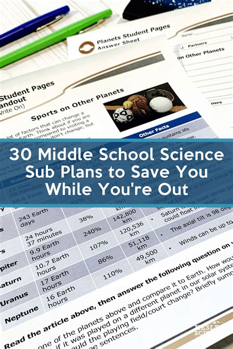30 Middle School Science Sub Plans To Save Middle School Science Lesson Plan - Middle School Science Lesson Plan