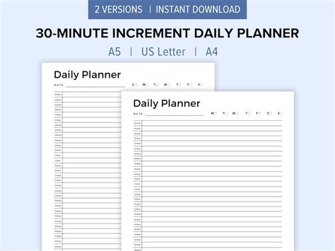 30 Minute Increments