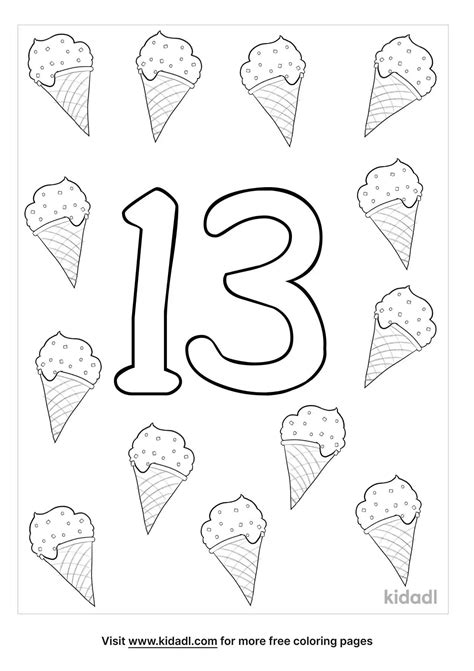 30 Number 13 Coloring Pages Free Printable Number 13 Coloring Pages - Number 13 Coloring Pages