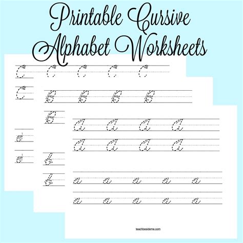 30 Pages Of Free Cursive Letters A To Cursive Capital Letters And Small Letters - Cursive Capital Letters And Small Letters