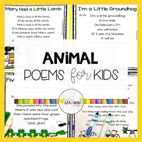 30 Short Animal Poems For Kids Little Learning Rhymes On Animals For Kindergarten - Rhymes On Animals For Kindergarten