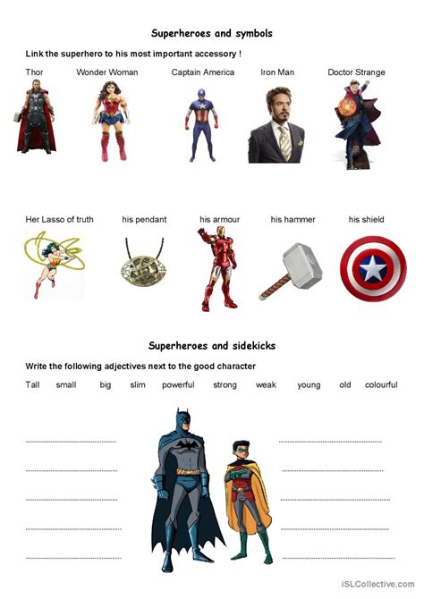 30 Super Hero English Esl Worksheets Pdf Amp Super Hero Worksheet - Super Hero Worksheet