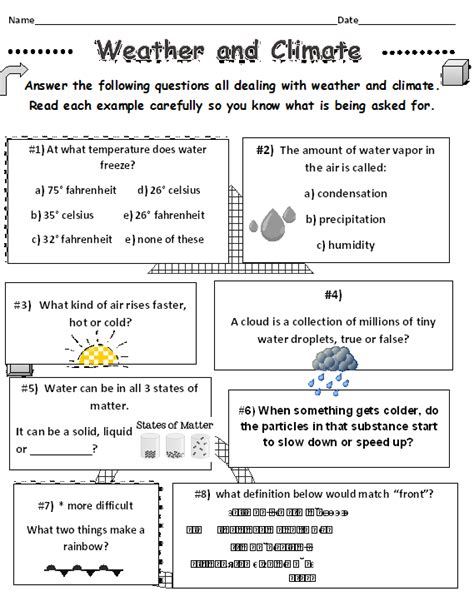 30 Weather And Climate Activities For 3rd Grade 3rd Grade Weather Worksheet - 3rd Grade Weather Worksheet