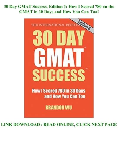 Full Download 30 Day Gmat Success Edition 3 How I Scored 780 On The Gmat In 30 Days And How You Can Too 