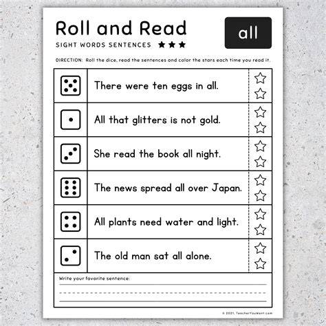 300 reading sight words sentence book for kinderg