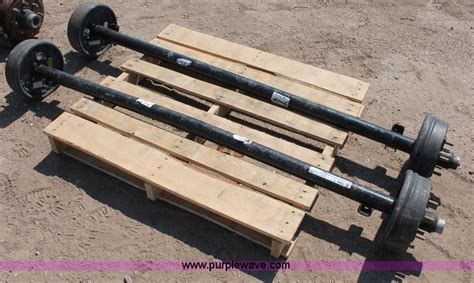3,500 lb. Brake Standard Spring Dexter® Trailer Axle. Free FedEx Ground Shipping and Volume Pricing. Trailer Axle: 2 3/8" diameter x 3/16" nominal wall round tubing. Brake: 10" x 2 1/4" available in electric, self-adjusting electric, or hydraulic . Hub/Drum bolt circles are available in a 5-4.5", 5.