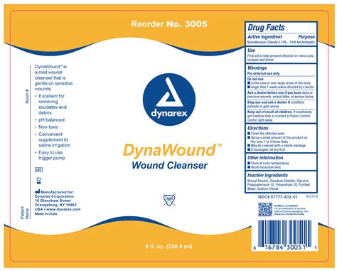 3005 DynaWound Wound Cleanser Spray NDC 67777-403-01 …