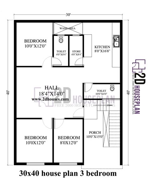 30x40 3 bedroom house plans.  Start designing now! GET THE PLANS HEREhttps://tinyurl...