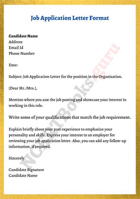 31+ Covering Letter Format For Job Application Gif Format Kid