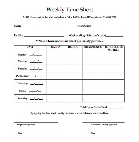 31+ Simple Timesheet Templates DOC, PDF