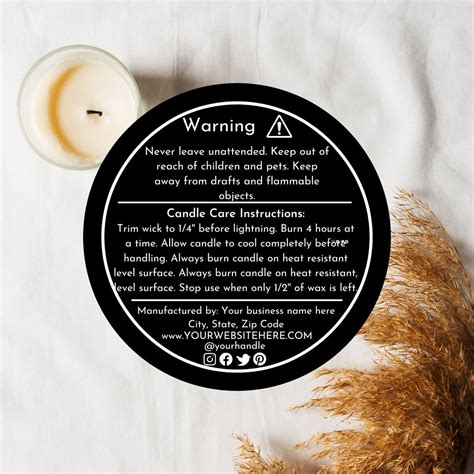 31 Candle Warning Label Template Labels Database 2020