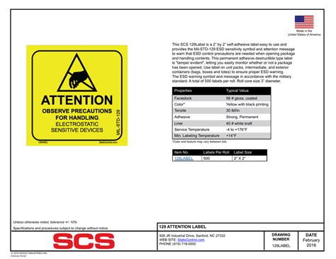 31 Mil Std 129 Label Labels Database 2020