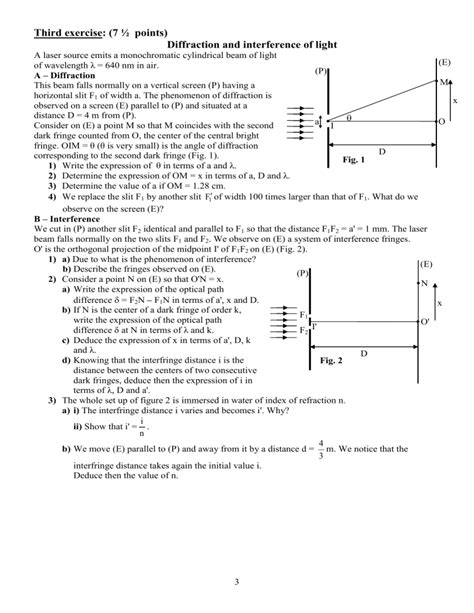 31 Diffraction And Interference Exercise Answers