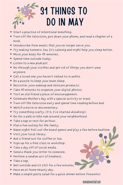 31 things to do for Mother