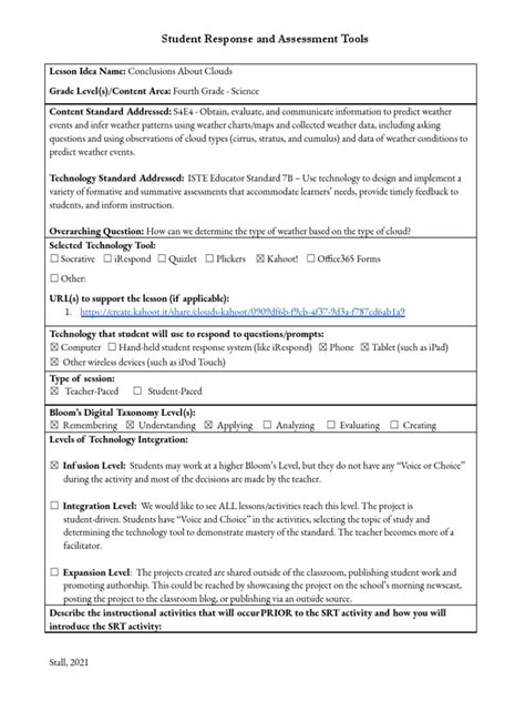 3100 student response tools lesson idea template