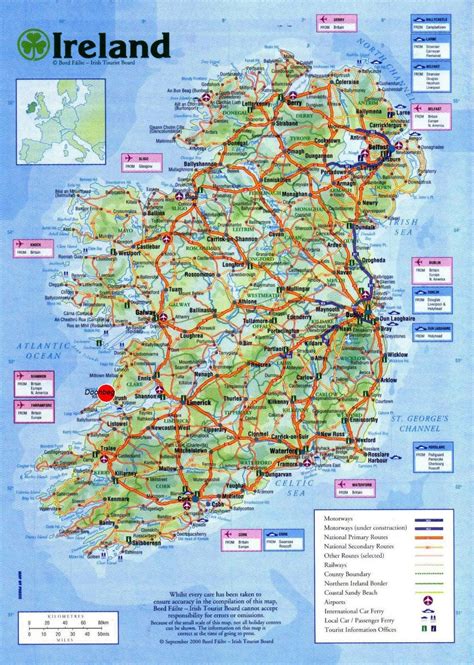 32 Driving Map Of Ireland With Attractions Maps Database Source
