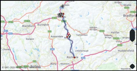 32 Mi - Distance from Bolton to Burnley