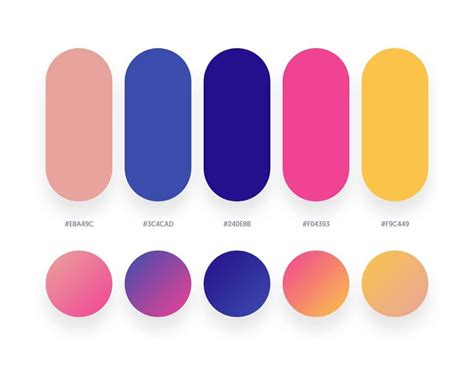32 Beautiful Color Palettes With Their Corresponding Gradient Color Biru - Color Biru