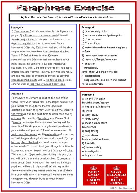 32 Paraphrasing English Esl Worksheets Pdf Amp Doc Paraphrase Sentences Worksheet - Paraphrase Sentences Worksheet