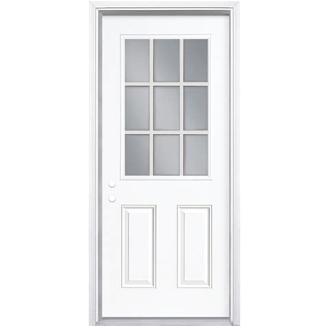 36-in x 79-in Wood Full Lite Universal Reversible Raw Unfinished Slab Door Single Front Door Solid Hardwood Core. Model # UM30RDS. Find My Store. for pricing and availability. 5. Masonite. 36-in x 79-in Fiberglass Craftsman Left-Hand Inswing Evergreen Painted Prehung Single Front Door with Brickmould Insulating Core. Model # 627307. . 