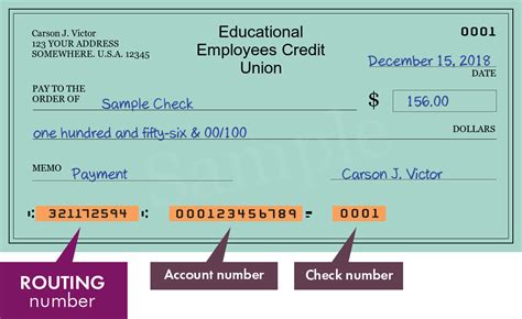 Verify a check from EDUCATIONAL EMPLOYEES CREDIT UNION Call 559-437-7700 for Routing Number: 321172594 and use RoutingTool.. 