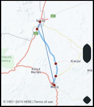 325.6 Km Distance from Nairobi to Meru, Connected by Isiolo