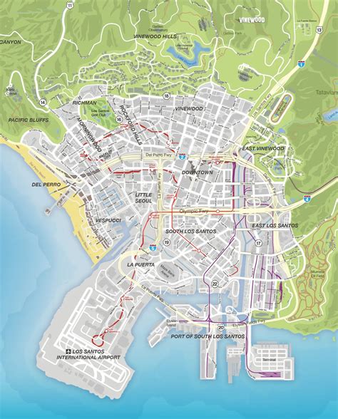 33 Gta V Map With Street Names Maps Database Source