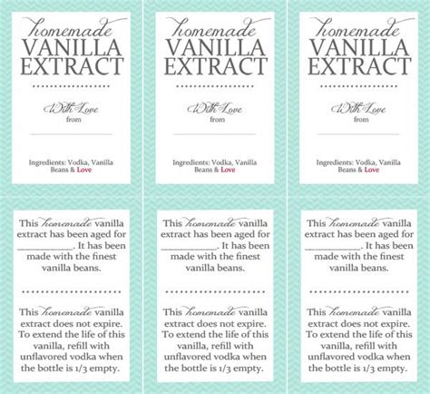 33 Homemade Vanilla Extract Label Template Labels Database 2020