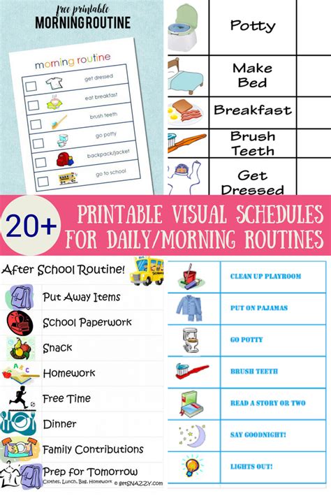 33 Printable Visual/Picture Schedules for Home/Daily Routines. Visual