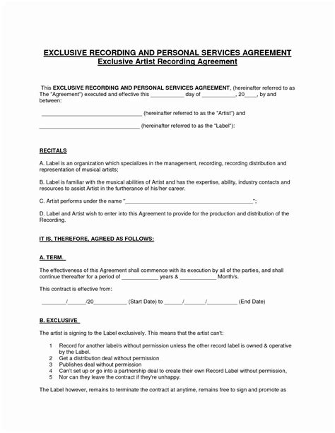 33 Sample Of Record Label Contract Labels Database 2020