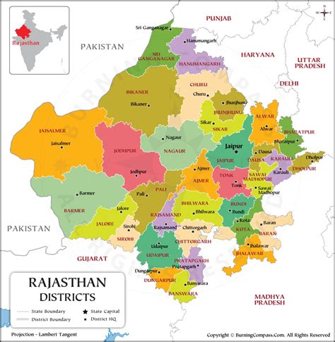 33 district name of rajasthan map. .  ...