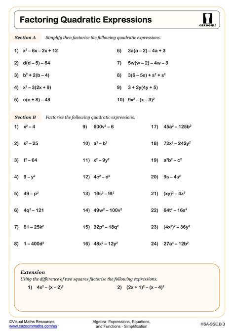 34 Factoring Quadratic Expressions Worksheet Answers Worksheet Database Source 2020