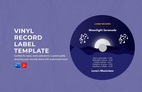34 Vinyl Record Label Template Word Labels Database 2020