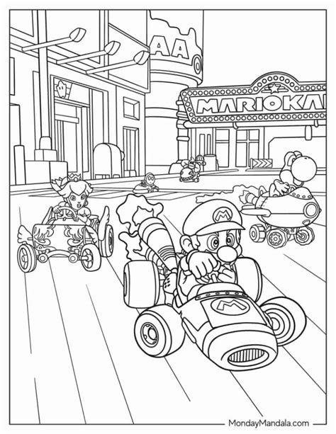 34 Mario Kart Coloring Pages Free Pdf Printables Race Track Coloring Page - Race Track Coloring Page