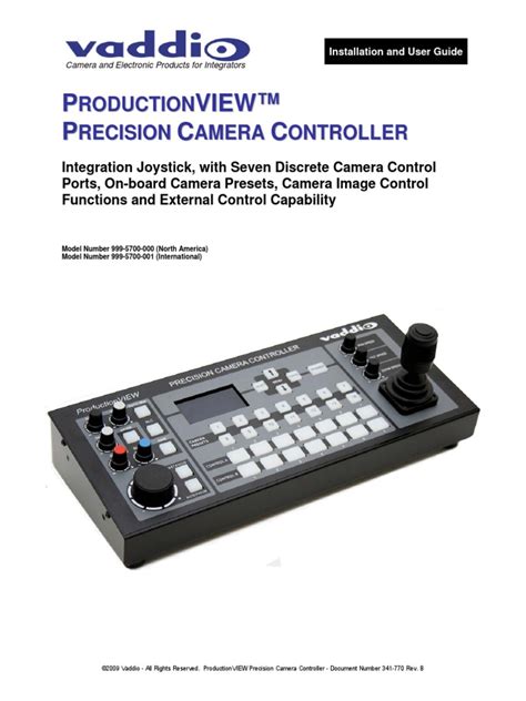 341 770 rev i precision camera controller manual