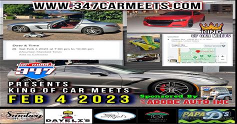 347 CAR MEETS - PRESENTS - 1ST ANNUAL CLASSIC CAR SHOW JJ'S ADOBE AUTO - CLASSIC CAR SHOW 💥 LIMITED PARKING / OVER 12 CATEGORIES 🚀 DATE: SATURDAY APRIL... | By 347 CAR MEETS - Cancer Survivor and Supported | Facebook Log In Forgot Account? . 