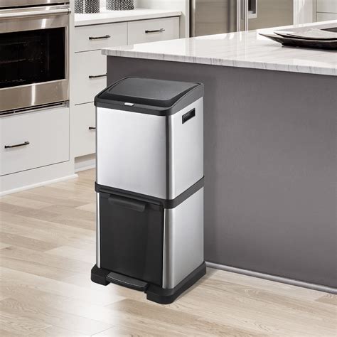 34L Stainless Steel Recycle Bin Recycling bins, Household waste ...