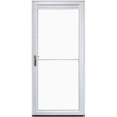 34x80 storm door. Shop LARSON Bismarck 34-in x 81-in White Mid-view Fixed Screen Wood Core Storm Door with Black Handle in the Storm Doors department at Lowe's.com. The Bismarck storm door features a solid wood core with maintenance free finish. The single-vent window and half screen provides bottom ventilation. Features 