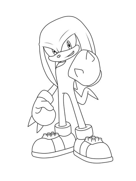 35+ Desenhos do Knuckles the Echidna para Imprimir e Colorir